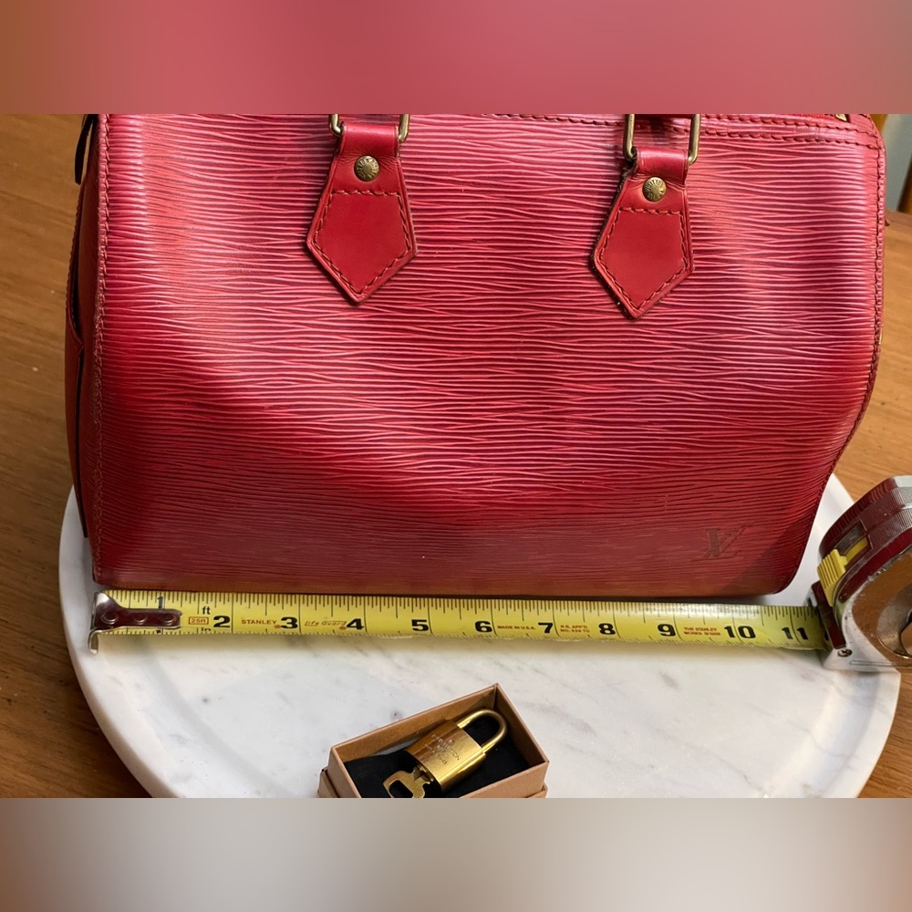 Louis Vuitton Red Epi Speedy 25 Leather Satchel - Picture 12 of 16